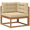 vidaXL Outdoor-Sofagarnitur mit Kissen 7 pcs Natur und Beige