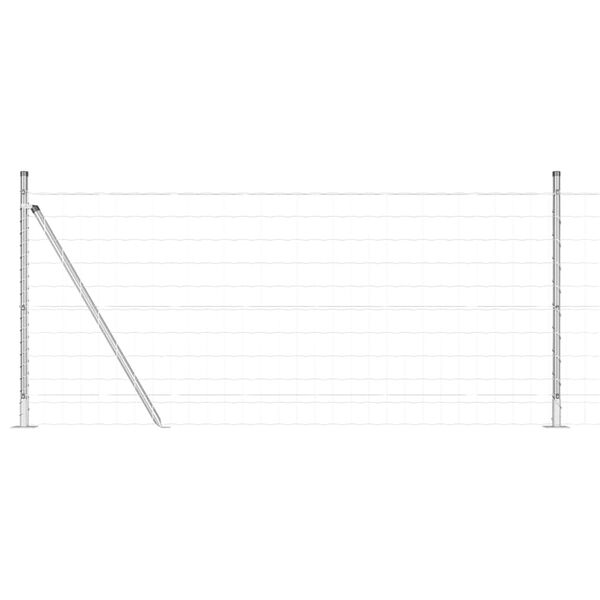 vidaXL Zaun mit Pfosten Silber 1 x 25 m Stahl