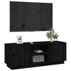 vidaXL TV-Schrank Schwarz 110x35x40,5 cm Massivholz Kiefer
