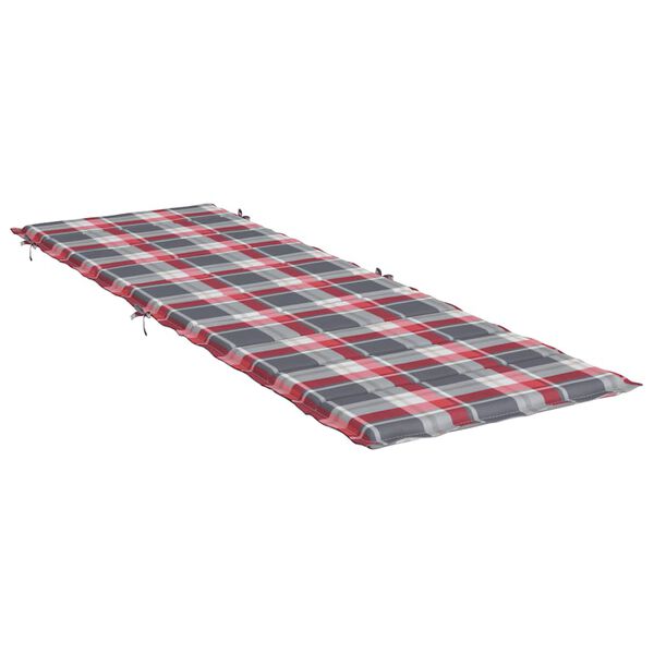 vidaXL Sonnenliegen-Auflage Rot Karomuster 186x58x4 cm Oxford-Gewebe