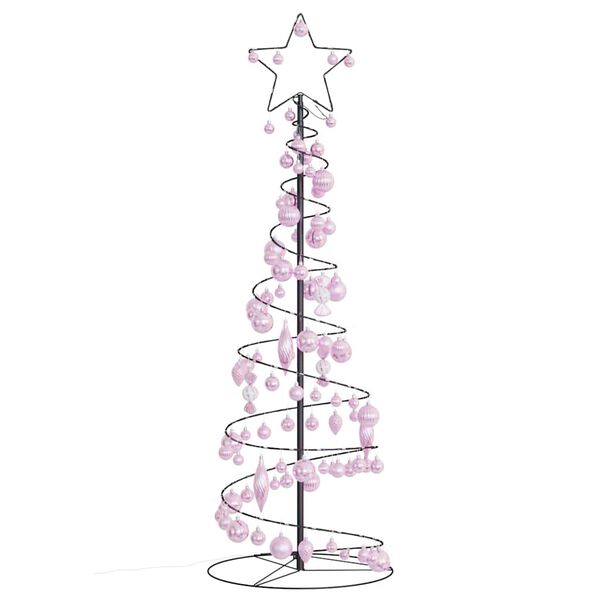 vidaXL LED Weihnachtsbaum mit Kugeln 100 LEDs Warmwei&szlig; 150 cm