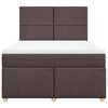 vidaXL Boxspringbett mit Matratze Dunkelbraun 140x190 cm Stoff