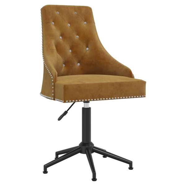 vidaXL Esszimmerst&uuml;hle 2 Stk. Drehbar Braun Samt