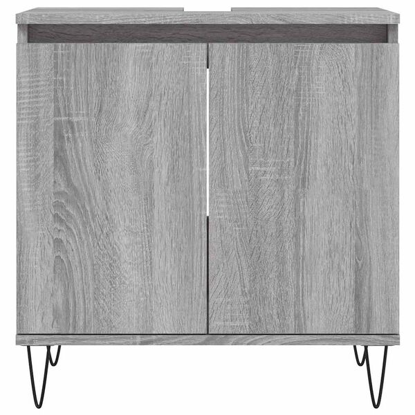 vidaXL Badschrank Grau Sonoma 58x33x60 cm Holzwerkstoff