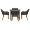 vidaXL Garten Essgruppe mit Kissen 5 pcs Grau Poly-Rattan