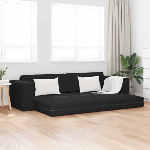vidaXL Schlafsofa 200cm Schwarz Stoff
