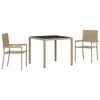 vidaXL Garten Essgruppe 3 pcs Beige Poly-Rattan