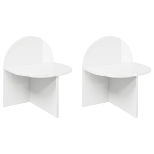 vidaXL Nachttisch 2 pcs Hochglanz Wei&szlig; 40 x 35,5 x 45,5 cm