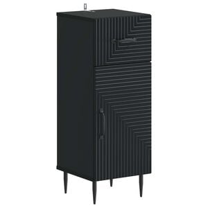 vidaXL Badezimmer Aufbewahrungsschrank HAARLEM Schwarz 30 x 31 x 80 cm