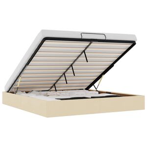 vidaXL Ottoman-Bett ohne Matratze Creme 180x200 cm Stoff