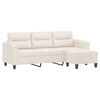 vidaXL 3-Sitzer-Sofa mit Hocker Beige 180 cm Mikrofasergewebe