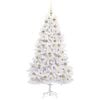vidaXL K&uuml;nstlicher klappbarer Weihnachtsbaum Wei&szlig; 180 cm PVC und Stahl
