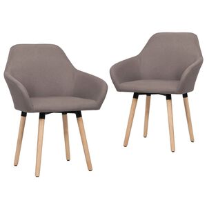 vidaXL Esszimmerst&uuml;hle 2 Stk. Taupe Stoff