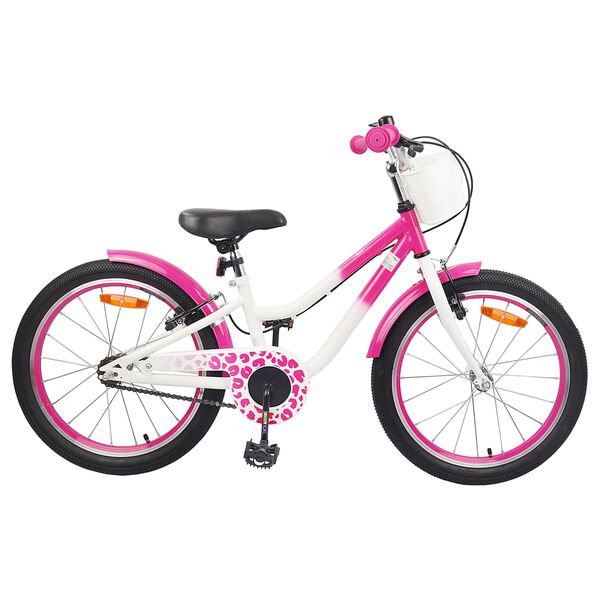 vidaXL Kinderfahrrad 18 Zoll f&uuml;r 5-7 Jahre alt Dunkelrosa