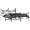 vidaXL Bettgestell mit Kopf- und Fu&szlig;teil Metall Schwarz 140x190 cm