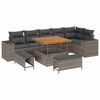 vidaXL Gartensofa-set mit Kissen 9 pcs Grau Poly-Rattan