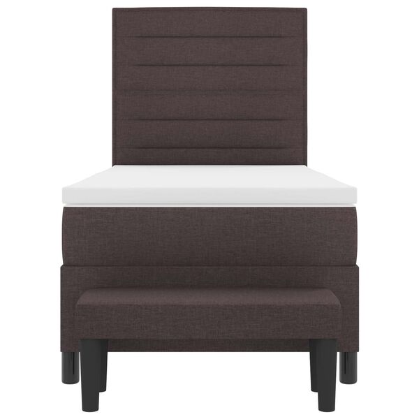 vidaXL Boxspringbett mit Matratze Dunkelbraun 90 x 190 cm Stoff