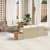 vidaXL Garten-Sofa-Set mit Speicher 7 pcs Beige Poly Rattan