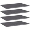 vidaXL B&uuml;cherregal-Bretter 4 Stk. Hochglanz-Grau 60x40x1,5 cm