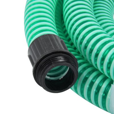 vidaXL Saugschlauch mit Messing-Anschlüssen Grün 1,1" 20 m PVC
