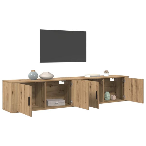 vidaXL Wand-TV-Schrank Set 2 pcs Artisan-Eiche 100 x 34,5 x 40 cm