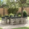 vidaXL Garten Essgruppe 9 pcs Hellgrau Poly-Rattan