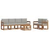 vidaXL Outdoor-Sofagarnitur mit Kissen 7 pcs Nat&uuml;rlich und Hellgrau