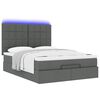 vidaXL Ottoman-Bett mit Matratze & LEDs Dunkelgrau 140x190 cm Stoff