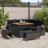 vidaXL Gartensofa-set mit Kissen 8 pcs Schwarz Poly-Rattan