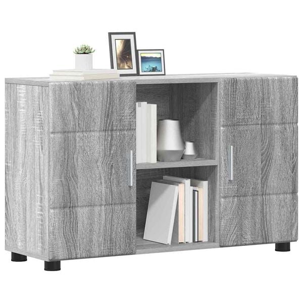 vidaXL Sideboard Graues Sonoma 88,5 x 30,5 x 55,5 cm Holzwerkstoff