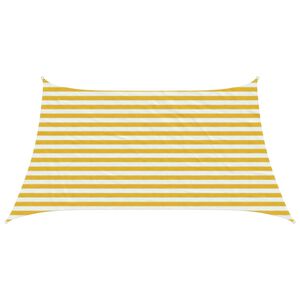 vidaXL Sonnensegel Gelb und Wei&szlig; 3 / 4 x 2 m HDPE