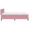 vidaXL LED Boxspringbett mit Matratze mit LED Rosa 140 x 200 cm Samt