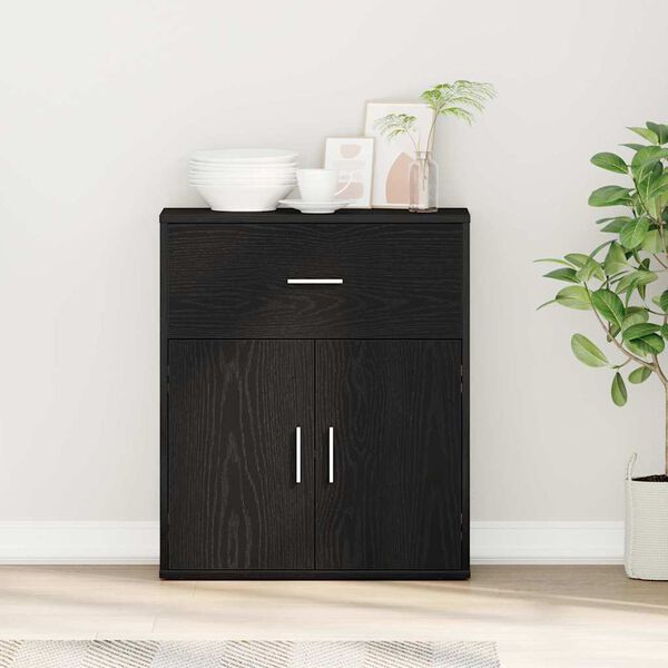 vidaXL Sideboard Schwarz Eichen-Optik 60 x 31 x 70 cm Holzwerkstoff