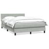 vidaXL Boxspringbett mit Matratze Hellgrau 160x210 cm Samt
