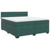 vidaXL Boxspringbett mit Matratze Dunkelgr&uuml;n 200x200 cm Samt