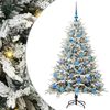 vidaXL K&uuml;nstlicher vorbeleuchteter Weihnachtsbaum mit Kugelset Gr&uuml;n