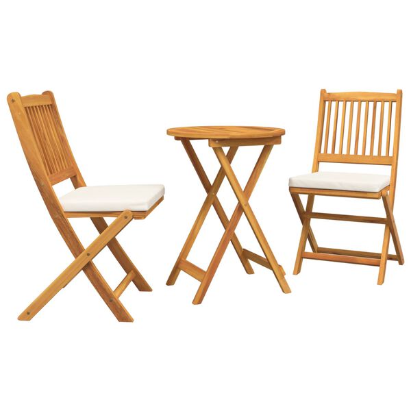 vidaXL Garten Bistro Set 3 pcs Braun Akazie Massivholz