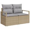 vidaXL Sofa Set mit Kissen 8 pcs Beige und Hellgrau Poly-Rattan