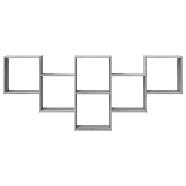 vidaXL Wandregal Grau Sonoma 159x18x66 cm Holzwerkstoff