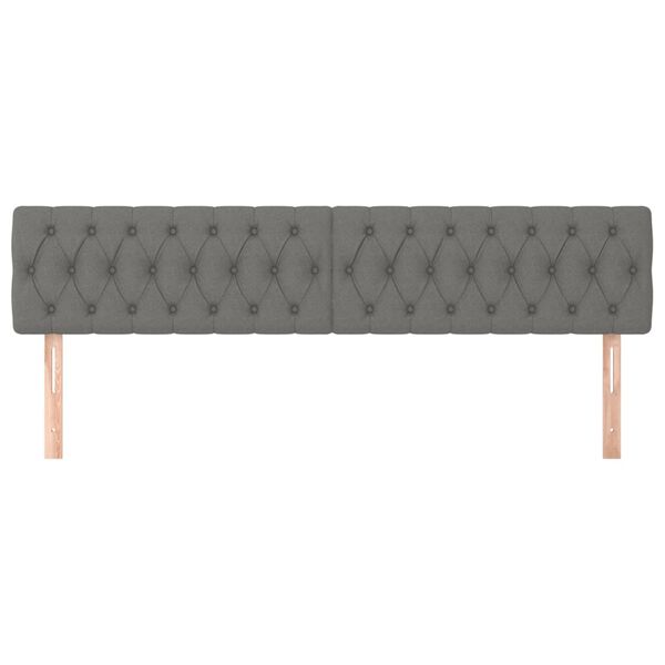vidaXL Kopfteile 2 Stk. Dunkelgrau 100x7x78/88 cm Stoff
