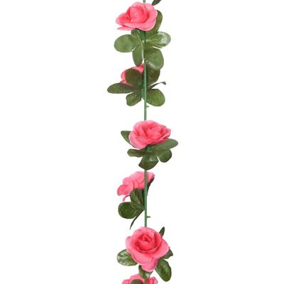vidaXL Künstliche Blumengirlanden 6 Stk. Rosa 240 cm