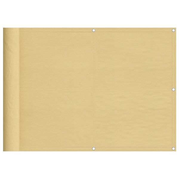 vidaXL Balkonsichtschutz Sandfarben 75x800 cm 100 % Polyester-Oxford