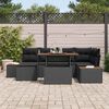 vidaXL Garten-Sofa-Set mit Speicher 7 pcs Schwarz Poly Rattan