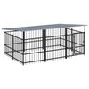 vidaXL Outdoor-Hundezwinger mit Dach Stahl 5,63 m&sup2;
