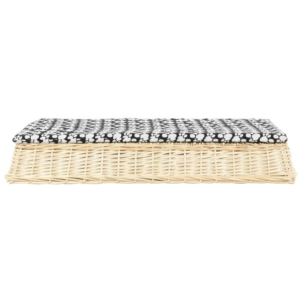 vidaXL Hundebett mit Kissen 110x75x15 cm Naturweide Flach Design