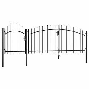 vidaXL Gartentor Woerden Stahl 1,25 x 4 m Schwarz