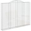 vidaXL Gabione mit Hochbogen 300x30x220/240 cm Verzinktes Eisen