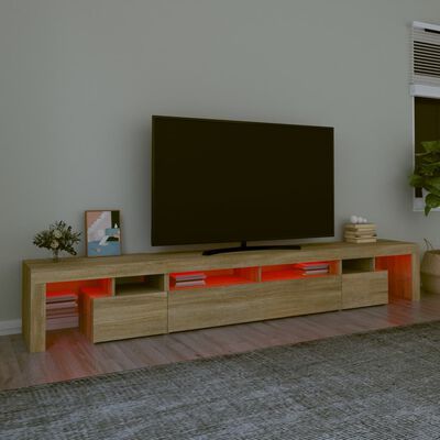 vidaXL TV-Schrank mit LED-Leuchten Sonoma-Eiche 260x36,5x40 cm
