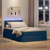 vidaXL Bett mit Stauraum und LED mit Matratze Blau 120 x 200 cm Stoff