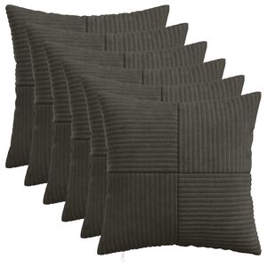 vidaXL Kissenbezug 6 pcs ALMELO Anthrazit 30 x 30 cm Cord
